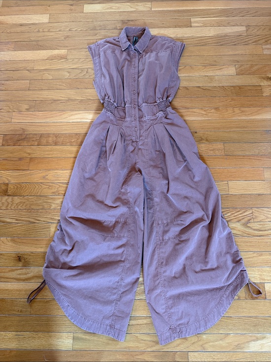 Anthropologie Pants - Anthropologie Dusty Mauve Button-Front Sleeveless Jumpsuit One Piece Sz XS